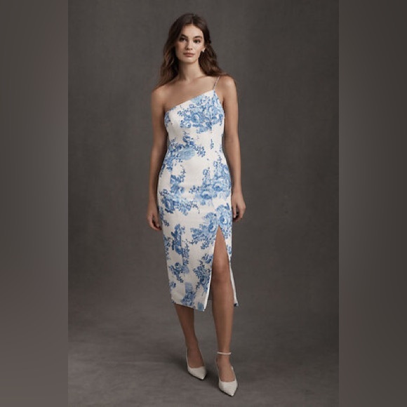 BHLDN Dresses & Skirts - BHLDN ANTHROPOLOGIE Anamaria Georgette Dress Blue Floral New With Tags